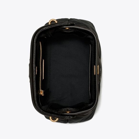 NWT! Tory Burch Fleming Frame Bag -Quilted Crossbody Bag - Small Black Lamb Skin - Picture 9 of 9